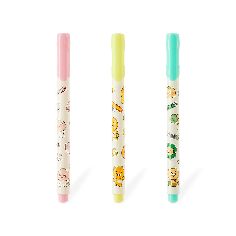 [Kakao Friends] Color Pop Highlighter 3P SET Friends 1SET(Pink, Yellow, Green)